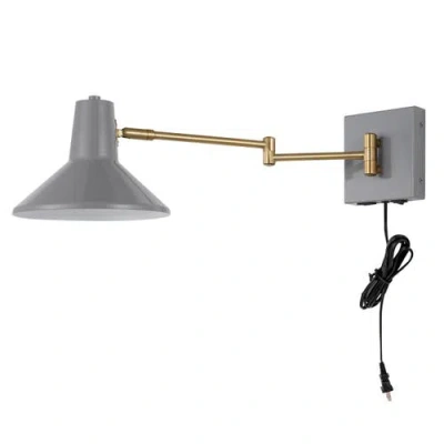 Jonathan Y Hygge 16in Usb Charging Port Led Sconce In Gray