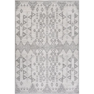 Jonathan Y Idris  Diamond Geometric Area Rug In Gray/beige