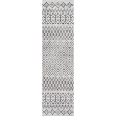 Jonathan Y Ifrane Berber Geometric Stripe Area Rug In Cream/gray