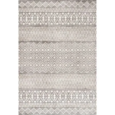 Jonathan Y Ifrane Berber Geometric Stripe Area Rug In Gray/cream