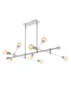 Jonathan Y Ikon 63" 8-light Mid-century Modern Arm-adjustable Iron Linear Led Pendant In Chrome