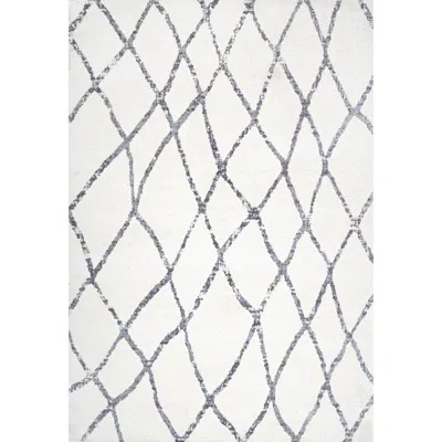 Jonathan Y Illi Moroccan Diamond Trellis Area Rug In Ivory/gray