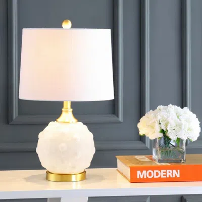 Jonathan Y Ilsa 22" Dotted Glass/metal Led Table Lamp In White