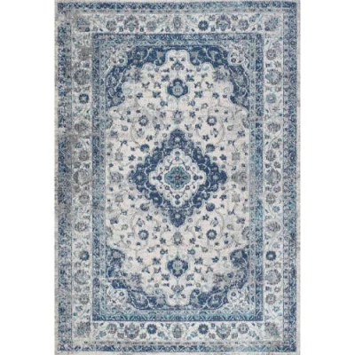 Jonathan Y Indhira Ornate Medallion Persian Area Rug In Blue/gray