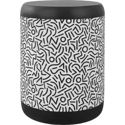 Jonathan Y Indi 17.75" Modern Bohemian Geometric Drum Garden Stool In Black