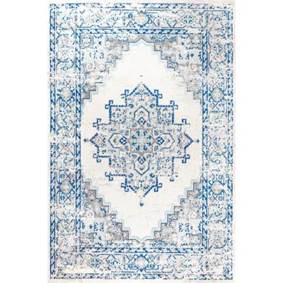 Jonathan Y Inigo Cottage Medallion Area Rug In Blue/gray