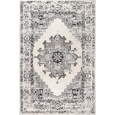 Jonathan Y Inigo Cottage Medallion Area Rug In Dark Gray/cream