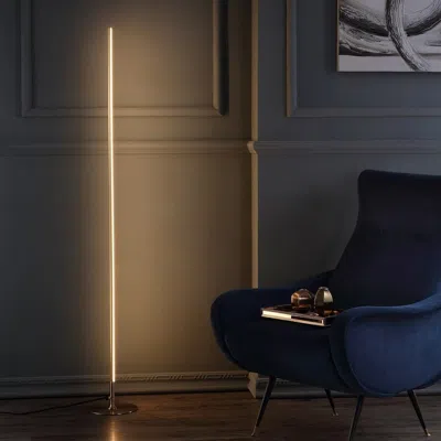 Jonathan Y Iris 59.5" Led Integrated Floor Lamp In Black