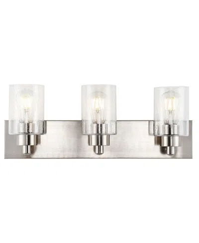 Jonathan Y Irving 3-light Seeded Modern Contemporary Led Vanity Light In Silver-tone