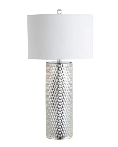 Jonathan Y Isabella 30in Glass Led Table Lamp Silver