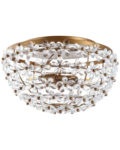 Jonathan Y Isabelle 15.5in Metal Acrylic Led Flush Mount In White