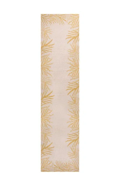 Jonathan Y Isla Coastal Cottage Palm Frond Border Indoor/outdoor Rug In Neutral