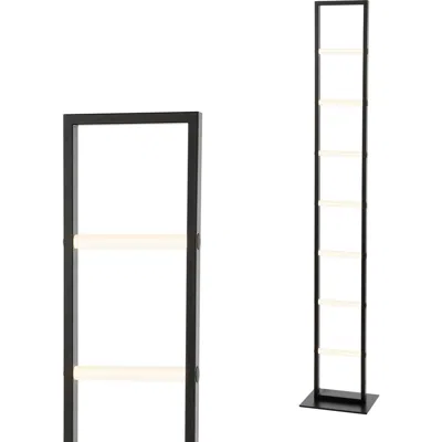 Jonathan Y Ivan 59.3" Minimalist Modern Iron Ladder Dimmable Integrated Led Floor Lamp, Black