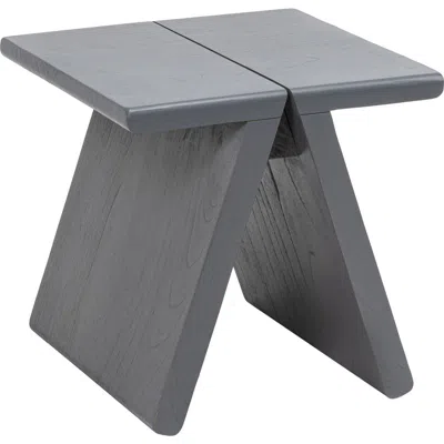 Jonathan Y Jack Handcrafted Solid Wood Accent Stool, Minimalist A-frame Backless Vanity Seat And Liv In Dark Gray