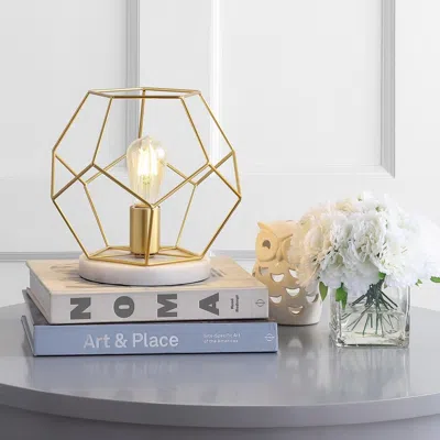Jonathan Y James 10" Metal/marble Led Table Lamp