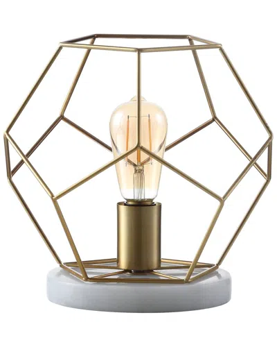 Jonathan Y James 10in Metal Marble Led Table Lamp In Multi