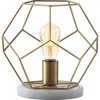 Jonathan Y James Midcentury Glam Metal/marble Geometric Led Table Lamp In Brass Gold