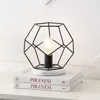 Jonathan Y James Midcentury Glam Metal/marble Geometric Led Table Lamp In Midnight Black