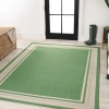 Jonathan Y James Modern Border Stripe Indoor/outdoor Area Rug In Green