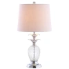Jonathan Y Jane 24" Glass Led Table Lamp, Clear/chrome In Clear/chrome