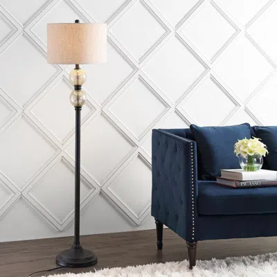 Jonathan Y January 60" Glass/metal Led Floor Lamp In Oil Rubbed Bronze