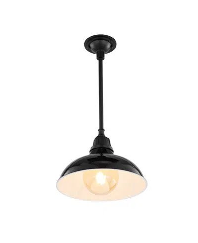 Jonathan Y Jasper 12.25" 1-light Farmhouse Industrial Indoor, Outdoor Iron Led Pendant In Multi