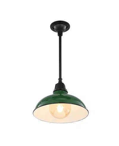 Jonathan Y Jasper 12.25" 1-light Farmhouse Industrial Indoor, Outdoor Iron Led Pendant In Multi