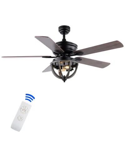 Jonathan Y Jasper 52in 2-light Dome Shade Led Ceiling Fan With Remote In Black