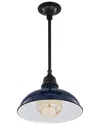 Jonathan Y Jasper Farmhouse Industrial Indoor/outdoor Pendant In Blue