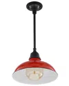 Jonathan Y Jasper Farmhouse Industrial Indoor/outdoor Pendant In Red