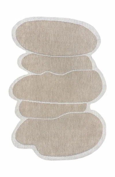 Jonathan Y Jasper Modern Rustic Abstract Indoor/outdoor Shaped Area Rug In Sand