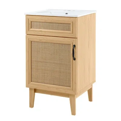 Jonathan Y Javer 20" Single Bathroom Vanity Set In Natural