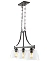 Jonathan Y Jayden 36in 3-light Industrial Farmhouse Iron/glass Linear Led Pendant In Bronze