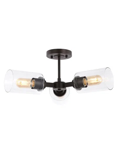Jonathan Y Jaymes 20in 3-light Cylinder Led Semi Flush Mount In Metallic