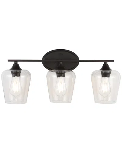 JONATHAN Y JONATHAN Y JAYNE 23IN 3-LIGHT IRON/SEEDED GLASS COTTAGE RUSTIC LED VANITY LIGHT