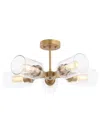 Jonathan Y Jaynie 21.5in 5-light Cylinder Led Semi Flush Mount In Gold