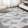 Jonathan Y Jazz High-low Pile Art Deco Geometric Indoor/outdoor Area Rug In Black/ivory
