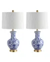 Jonathan Y Jennifer 25.25" Ceramic/metal Led Table Lamp In Blue,white