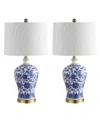 Jonathan Y Jennifer 25.75" Ceramic/metal Led Table Lamp In Blue,white