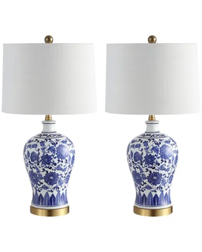 Jonathan Y Jennifer 25.75in Ceramic Metal Led Table Lamp In Blue