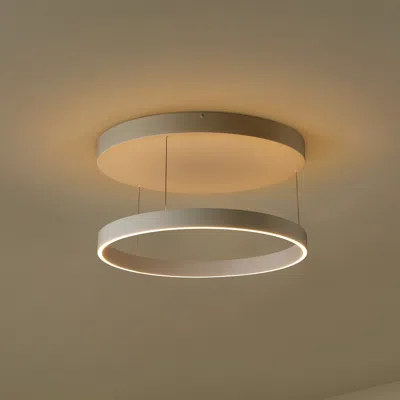 Jonathan Y Jense Minimalist Modern Metal Adjustable Dimmable Ring Led Pendant In Neutral