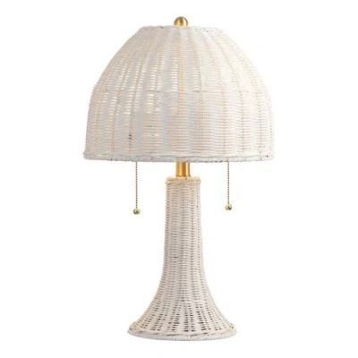 Jonathan Y Joanie 22" Bohemian Rustic Iron Led Table Lamp In White