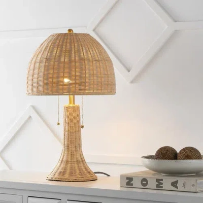 Jonathan Y Joanie Bohemian Rustic Iron Led Table Lamp In Natural