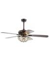Jonathan Y Joanna 52in 3-light Bronze Crystal Led Ceiling Fan With Remote