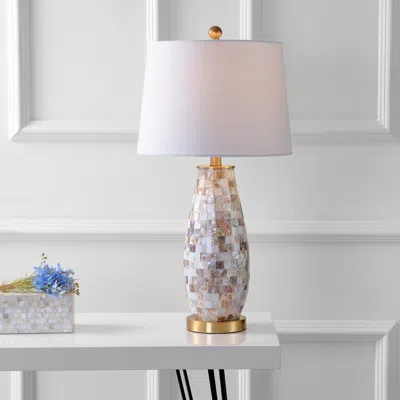 Jonathan Y Jocelyn 28" Seashell Led Table Lamp In Pink