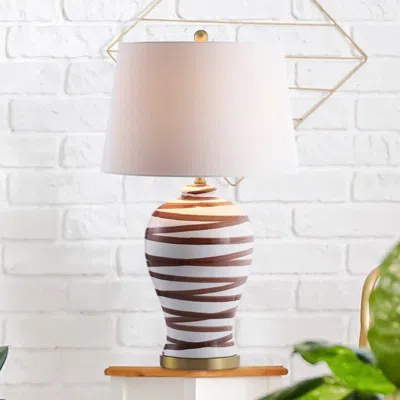 Jonathan Y Joelie 29" Ceramic Led Table Lamp In Neutral
