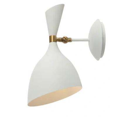 Jonathan Y Josef Iron Retro Led Wall Sconce In White/brass Gold