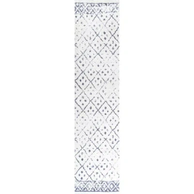 Jonathan Y Juba Moroccan Geometric Diamond Area Rug In Ivory/gray