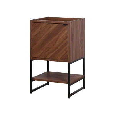 Jonathan Y Juhl 20 In. W X 18 In. D X 33 In. H Chevron-front Modern Minimalist 2-shelf Bath Vanity Cabinet Only In Brown
