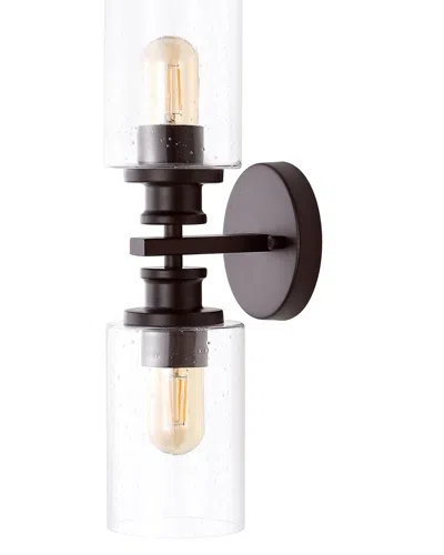 Jonathan Y Jules Edison Cylinder 2-light Farmhouse Contemporary Led Vanity In Black